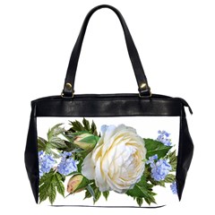 Rose White Flower Plumbago Oversize Office Handbag (2 Sides) by Pakrebo