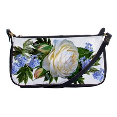 Rose White Flower Plumbago Shoulder Clutch Bag by Pakrebo