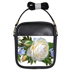 Rose White Flower Plumbago Girls Sling Bag by Pakrebo