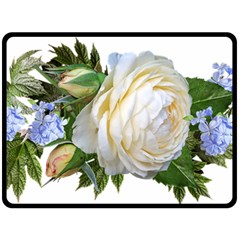 Rose White Flower Plumbago Double Sided Fleece Blanket (large)  by Pakrebo