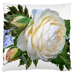 Rose White Flower Plumbago Large Flano Cushion Case (two Sides) by Pakrebo