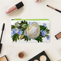 Rose White Flower Plumbago Cosmetic Bag (xs) by Pakrebo