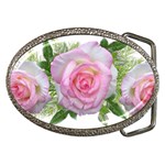 Roses Pink Flowers Perfume Leaves Belt Buckles Front