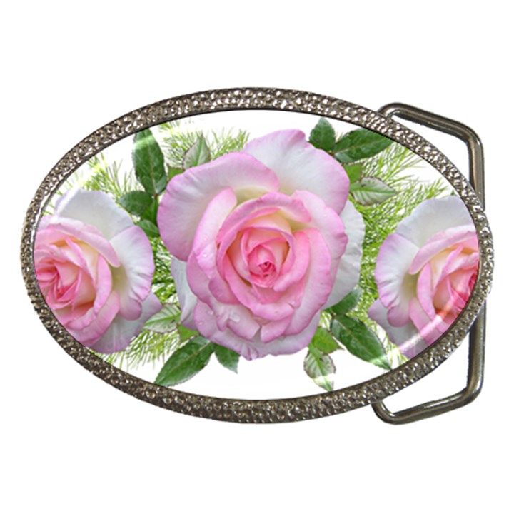 Roses Pink Flowers Perfume Leaves Belt Buckles