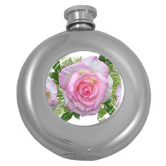 Roses Pink Flowers Perfume Leaves Round Hip Flask (5 Oz) by Pakrebo