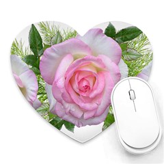 Roses Pink Flowers Perfume Leaves Heart Mousepads by Pakrebo