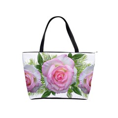 Roses Pink Flowers Perfume Leaves Classic Shoulder Handbag by Pakrebo