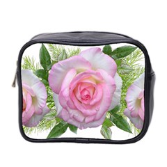 Roses Pink Flowers Perfume Leaves Mini Toiletries Bag (two Sides) by Pakrebo