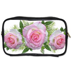 Roses Pink Flowers Perfume Leaves Toiletries Bag (two Sides) by Pakrebo