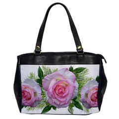 Roses Pink Flowers Perfume Leaves Oversize Office Handbag by Pakrebo