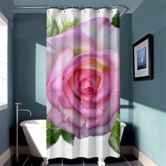 Roses Pink Flowers Perfume Leaves Shower Curtain 36  X 72  (stall)  by Pakrebo