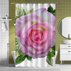 Roses Pink Flowers Perfume Leaves Shower Curtain 48  X 72  (small)  by Pakrebo