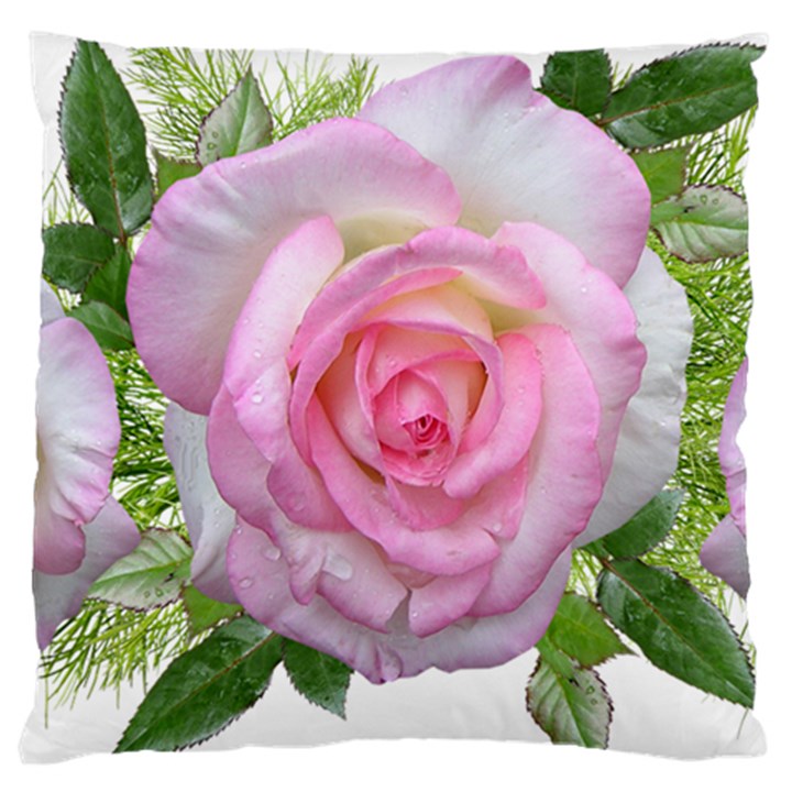 Roses Pink Flowers Perfume Leaves Large Cushion Case (Two Sides)