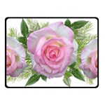 Roses Pink Flowers Perfume Leaves Double Sided Fleece Blanket (Small)  45 x34  Blanket Front