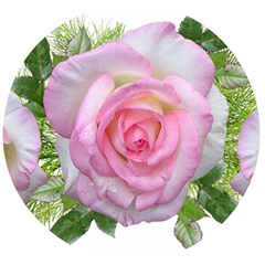 Roses Pink Flowers Perfume Leaves Wooden Bottle Opener (round)