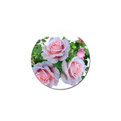 Roses Pink Flowers Leaves Golf Ball Marker (4 Pack) by Pakrebo