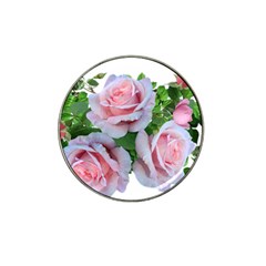 Roses Pink Flowers Leaves Hat Clip Ball Marker (4 Pack) by Pakrebo