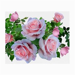 Roses Pink Flowers Leaves Small Glasses Cloth (2 Sides) by Pakrebo