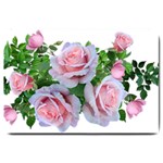 Roses Pink Flowers Leaves Large Doormat  30 x20  Door Mat