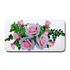 Roses Pink Flowers Leaves Medium Bar Mats by Pakrebo