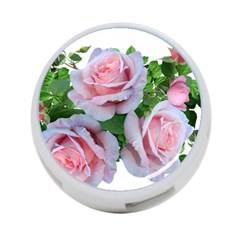 Roses Pink Flowers Leaves 4-port Usb Hub (one Side) by Pakrebo