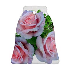 Roses Pink Flowers Leaves Bell Ornament (two Sides) by Pakrebo