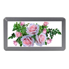 Roses Pink Flowers Leaves Memory Card Reader (mini) by Pakrebo