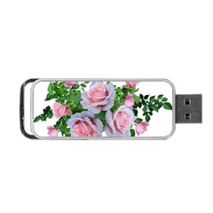 Roses Pink Flowers Leaves Portable Usb Flash (two Sides) by Pakrebo