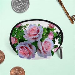 Roses Pink Flowers Leaves Accessory Pouch (small) by Pakrebo