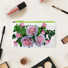 Roses Pink Flowers Leaves Cosmetic Bag (xs) by Pakrebo