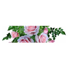 Roses Pink Flowers Leaves Satin Scarf (oblong) by Pakrebo