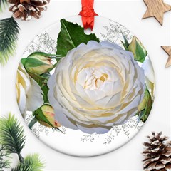 Flowers Roses White Fragrant Ornament (round) by Pakrebo