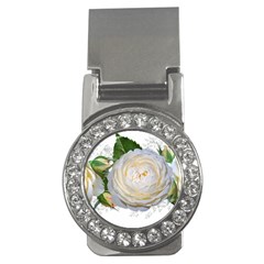 Flowers Roses White Fragrant Money Clips (cz)  by Pakrebo