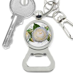 Flowers Roses White Fragrant Bottle Opener Key Chain by Pakrebo