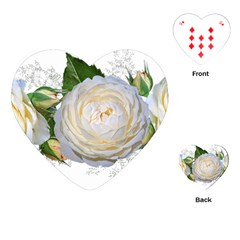 Flowers Roses White Fragrant Playing Cards Single Design (heart) by Pakrebo