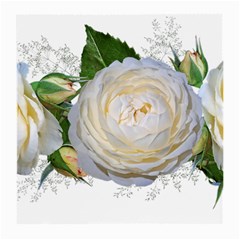 Flowers Roses White Fragrant Medium Glasses Cloth (2 Sides) by Pakrebo