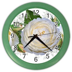 Flowers Roses White Fragrant Color Wall Clock by Pakrebo