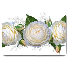 Flowers Roses White Fragrant Large Doormat  by Pakrebo