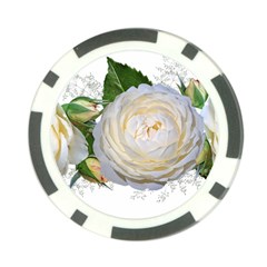 Flowers Roses White Fragrant Poker Chip Card Guard