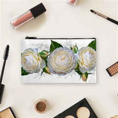 Flowers Roses White Fragrant Cosmetic Bag (small) by Pakrebo