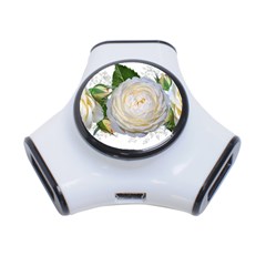 Flowers Roses White Fragrant 3-port Usb Hub by Pakrebo