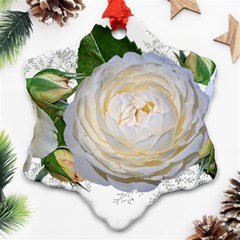 Flowers Roses White Fragrant Ornament (snowflake)