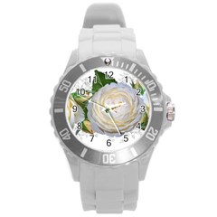 Flowers Roses White Fragrant Round Plastic Sport Watch (l) by Pakrebo