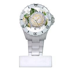 Flowers Roses White Fragrant Plastic Nurses Watch by Pakrebo