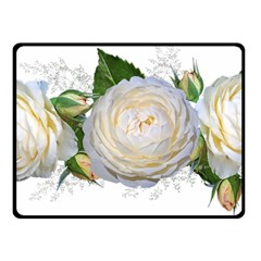 Flowers Roses White Fragrant Double Sided Fleece Blanket (small)  by Pakrebo