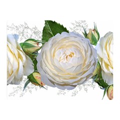 Flowers Roses White Fragrant Double Sided Flano Blanket (mini)  by Pakrebo