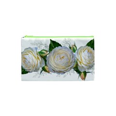 Flowers Roses White Fragrant Cosmetic Bag (xs) by Pakrebo