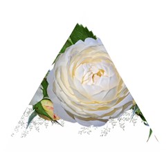 Flowers Roses White Fragrant Wooden Puzzle Triangle