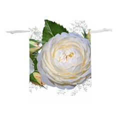 Flowers Roses White Fragrant Lightweight Drawstring Pouch (l)