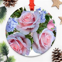 Roses Plumbago Flowers Fragrant Ornament (round) by Pakrebo